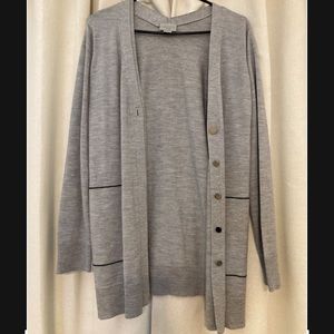 Grey Jason Wu – Double Placket Merino Wool Blend Cardigan